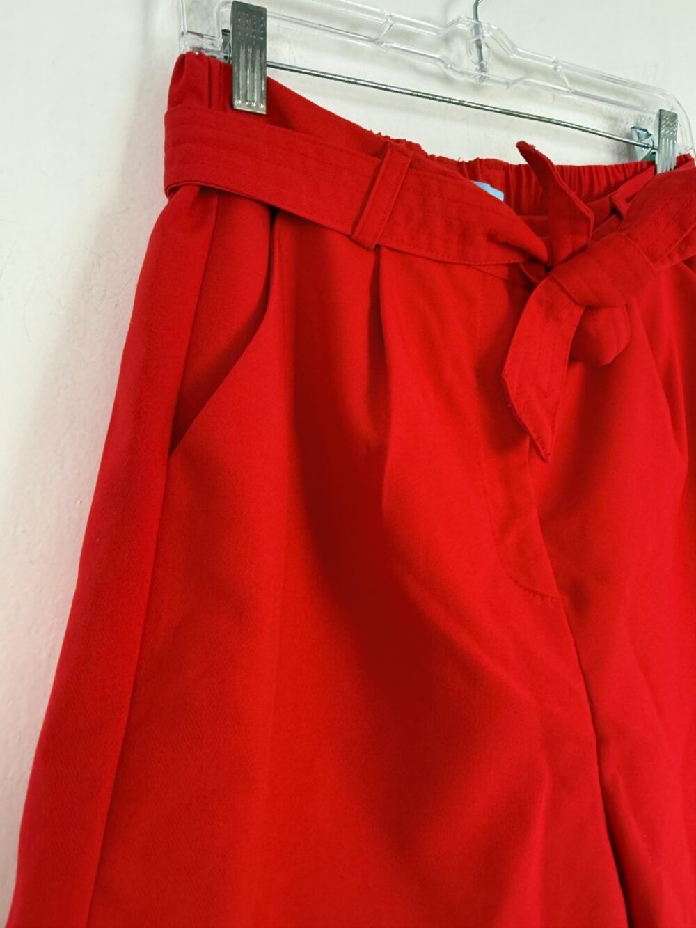 NWT Draper James Twill Belted Shorts 4" Dressy High Waist Red Size Medium M NEW - Picture 3 of 11